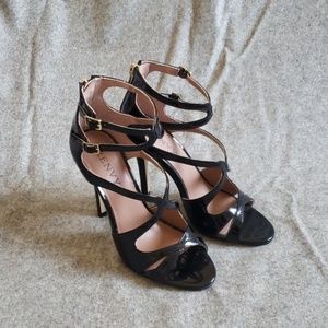 Renvy black strappy heels